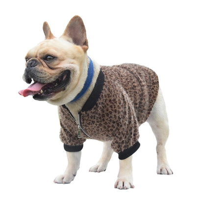 Autumn Long Sleeved Leopard Print Jacket for Puppies | Stylish & Cozy