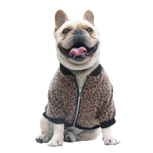 Autumn Long Sleeved Leopard Print Jacket for Puppies | Stylish & Cozy