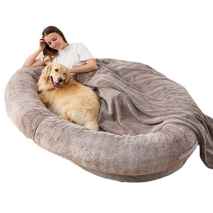 Large Human Short Plush Dog Bed | Comfortable Plush Bed for Pets