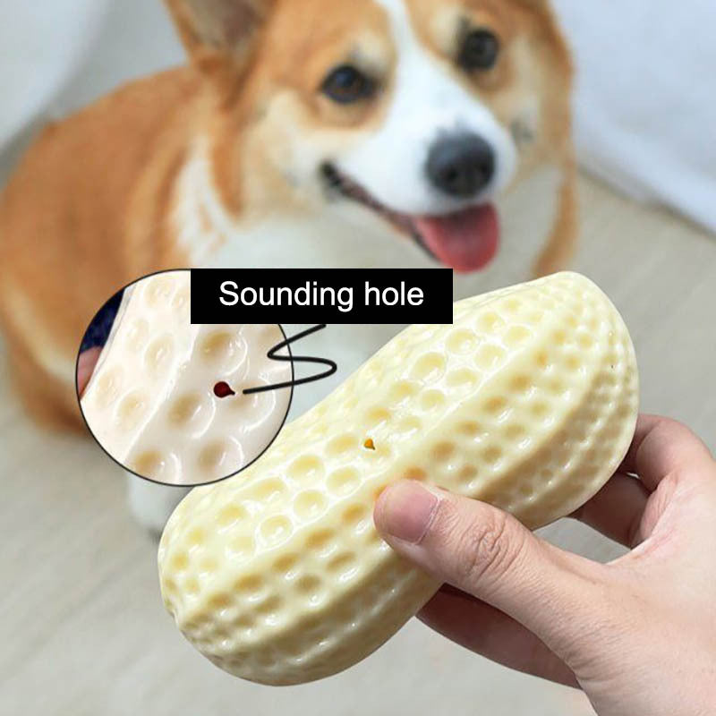 Funny Pet Dog Squeaky Toys | Bite-Resistant Rubber Peanut Chew Toy for Dogs & Puppies