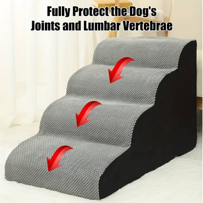 Dog Stairs for Small Dogs | 3-4 Steps Removable & Washable Pet Ramp