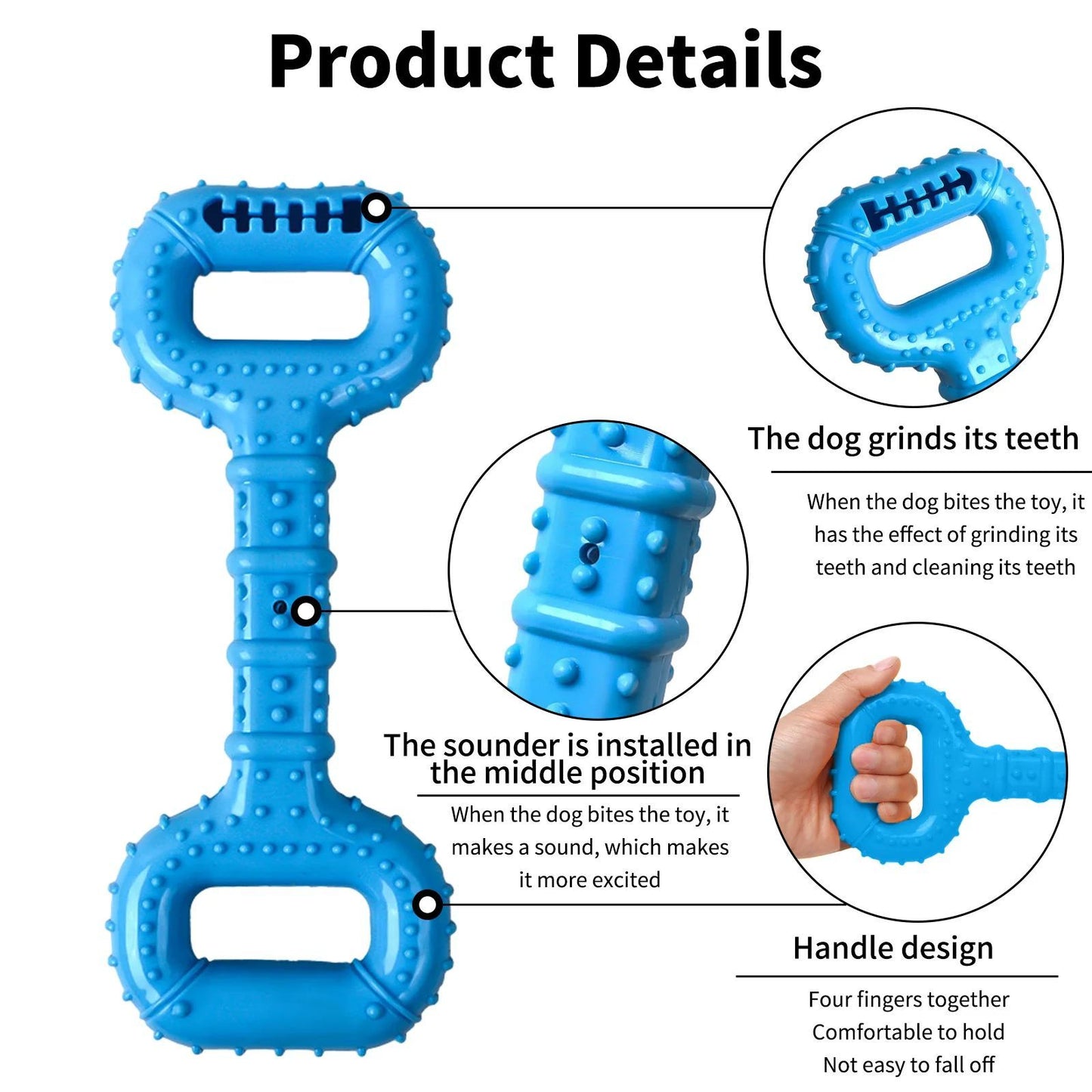 Dog Bones for Aggressive Chewers | Long-Lasting Interactive Dog Chew Toy with Pull Band