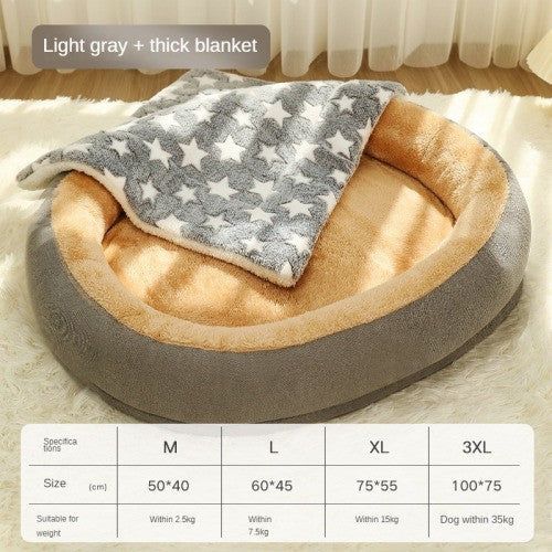 Removable and Washable Dog Bed Warm Cat Bed for Sleeping | Soft and Cozy Pet Bed