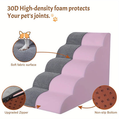 Dog Stairs for Small Dogs | 3-4 Steps Removable & Washable Pet Ramp