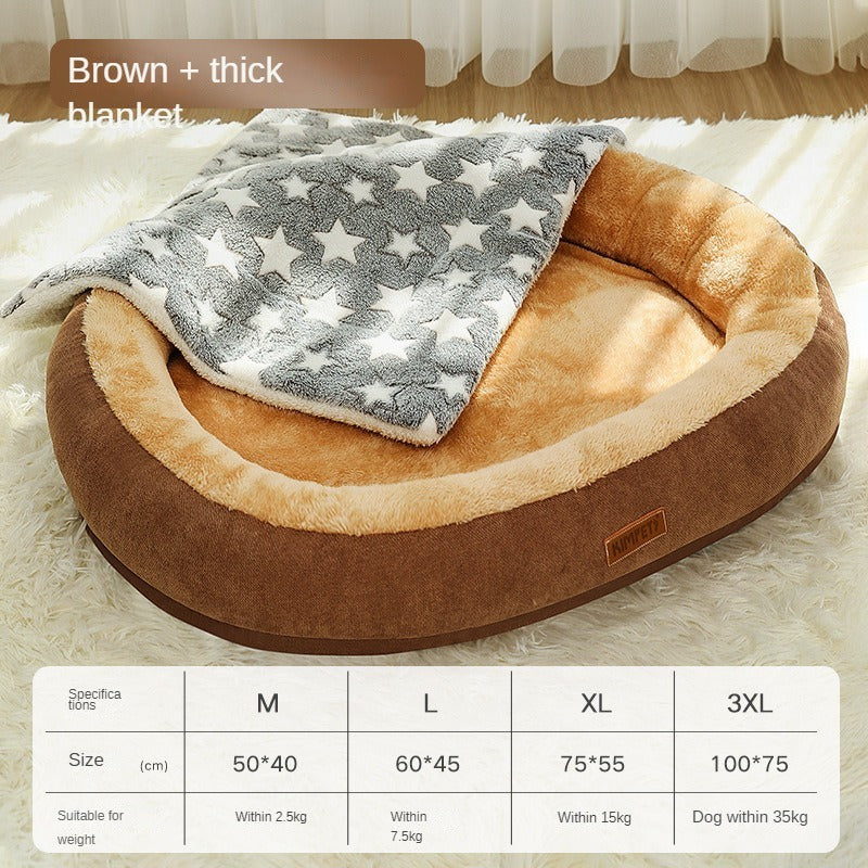 Removable and Washable Dog Bed Warm Cat Bed for Sleeping | Soft and Cozy Pet Bed