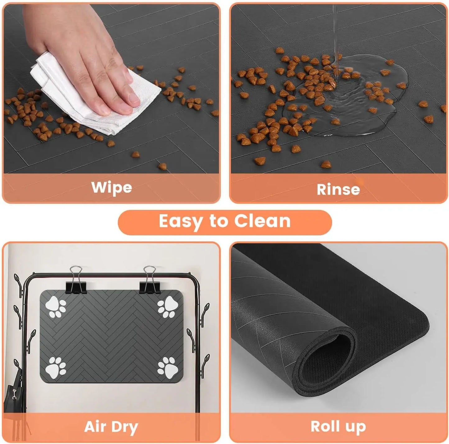 Healthy Paws Feeding Mat | Non-Slip, Durable Mat for Mess-Free Pet Mealtime