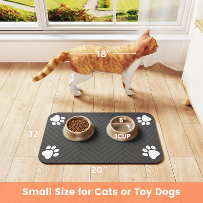 Healthy Paws Feeding Mat | Non-Slip, Durable Mat for Mess-Free Pet Mealtime