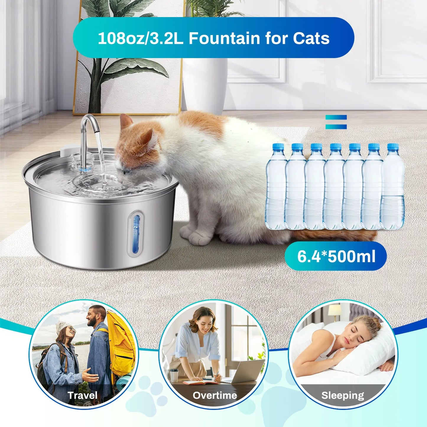 Healthy Hydration Kitty Fountain | Fresh Water Solution for Happy Cats